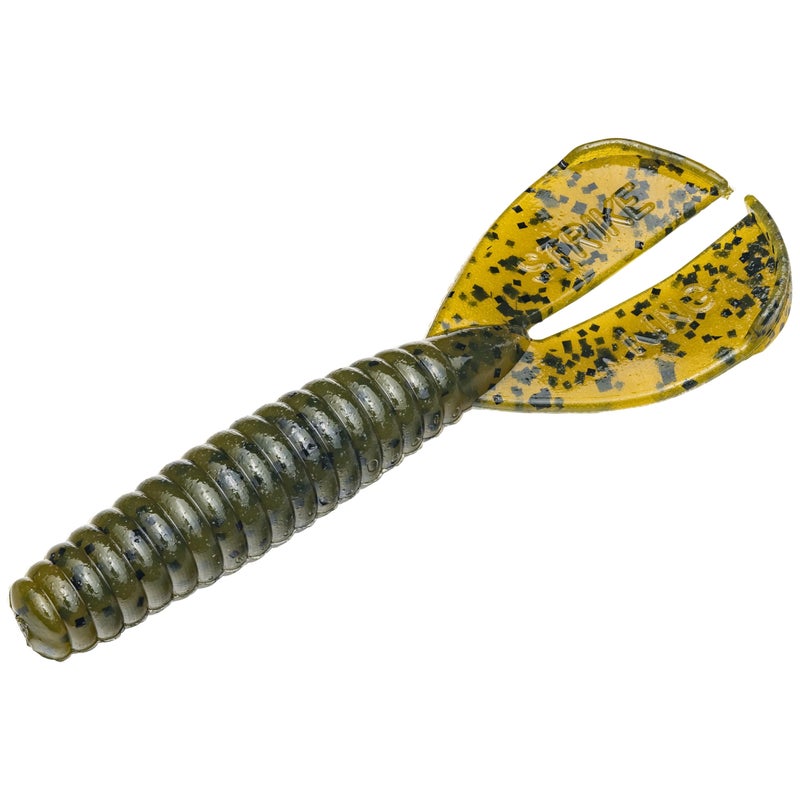 Strike King Rage Menace Grub Fishing Lure, Soft Plastic Double Tail Grub, Crazy Tail Action, 3 1/2-Inches